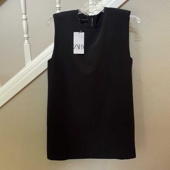 Zara black mini dress, size M, sleeveless. - Picture 1 of 7